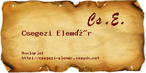 Csegezi Elemér névjegykártya