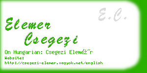 elemer csegezi business card